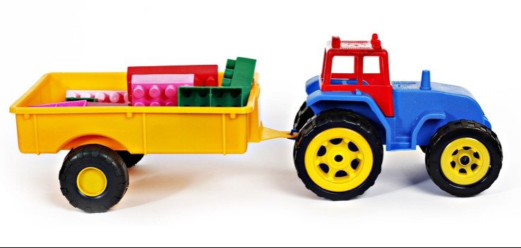 Traktor srednji prikolica kocke