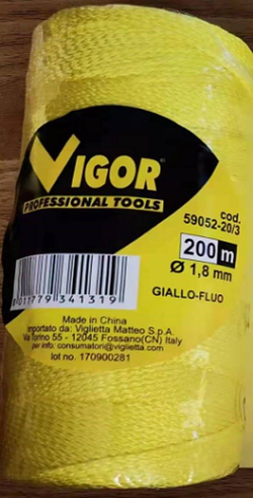 PP uže građevinsko žuto 8mmx200m 934131