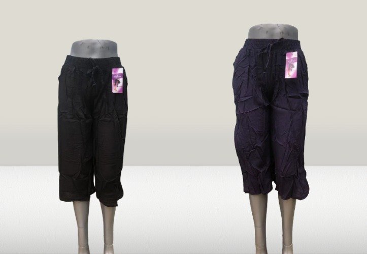 Pantalone viskoza 7/8 ravni 401 (crno-plave)
